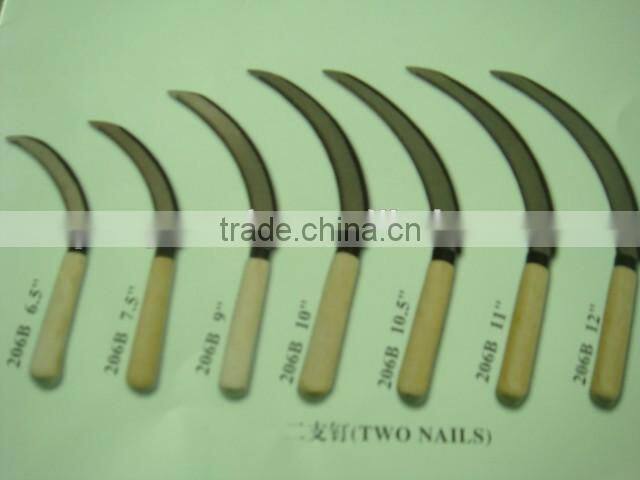 King kong and stainless steel head sickle with wooden handle