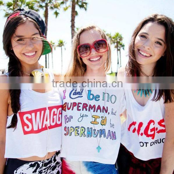 Aztec style Wholesale Logo Print Custom Ladies Summer Short bulk tank top