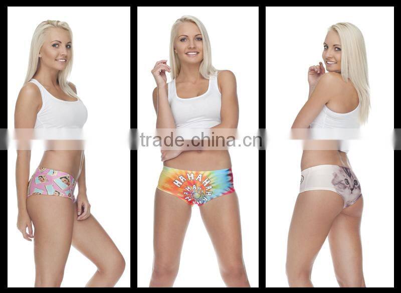 nylon summer panties pug dog cut cat sexy girls tight lingerie stretchy underpanties 3d digital full print custom hot sale