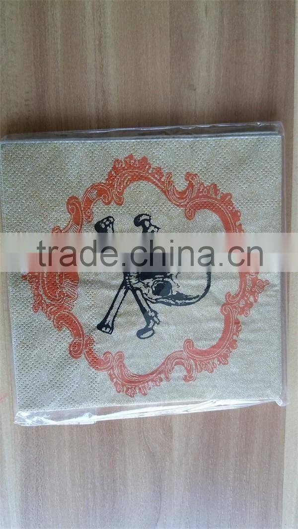 Natural Color Disposable Printed Lenchon Napkin/kraft brown napkin paper