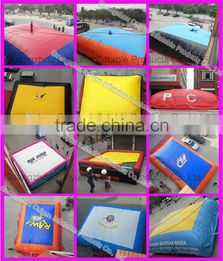 Jumping stunts big air bag, inflatable jumping air bed for sale