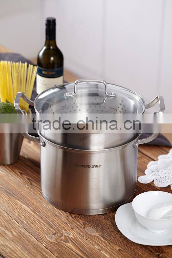 Charms stainless steel pasta cooking pots with strainer