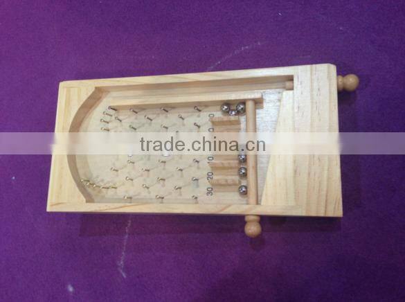 new design mini desktop wooden pinball game for kids