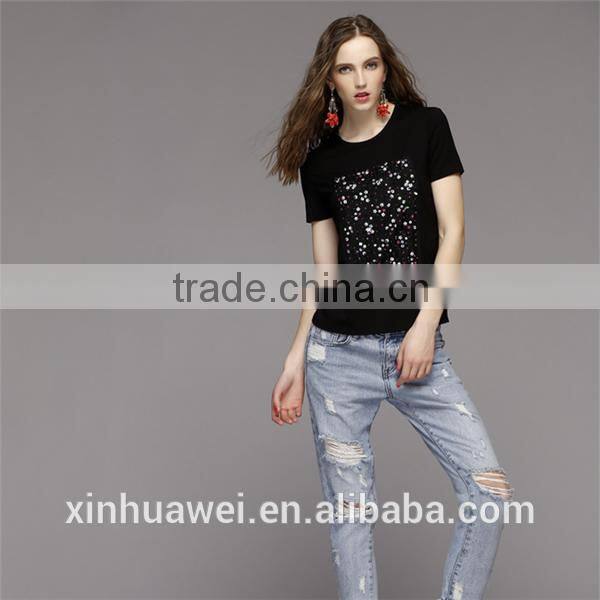 Tee Shirts Print Fashion Shirts for Women Custom T Shirt Printing Clothes Factory