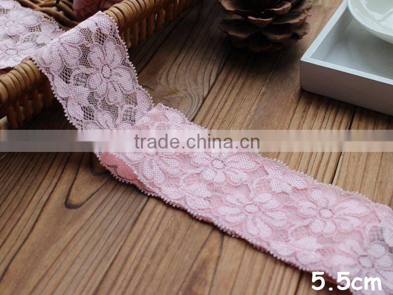Flower Pattern Elastic Lace Trimings For Garment,Decorative Lace Trims In Stock
