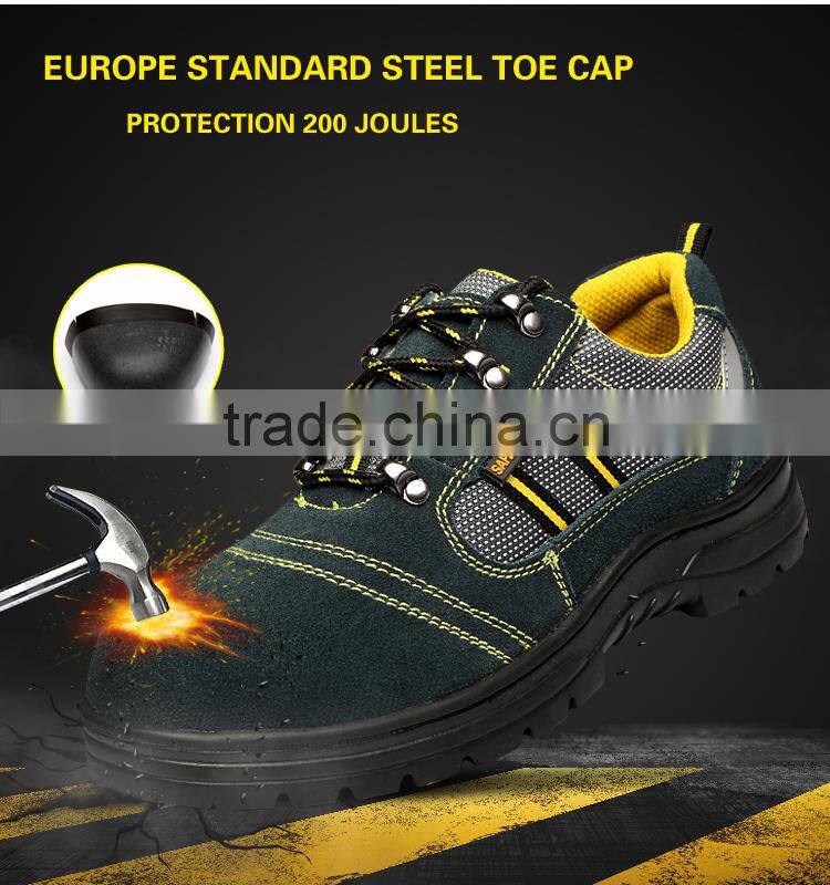 Factory high quality genuine leather rubber sole safety shoes