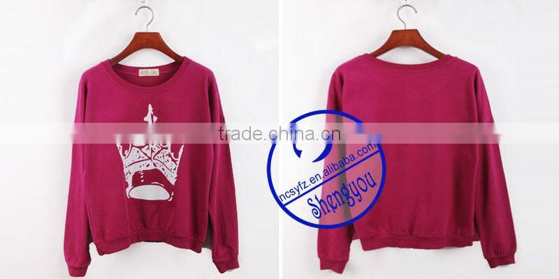 Custom wholesale printed crewneck hoody