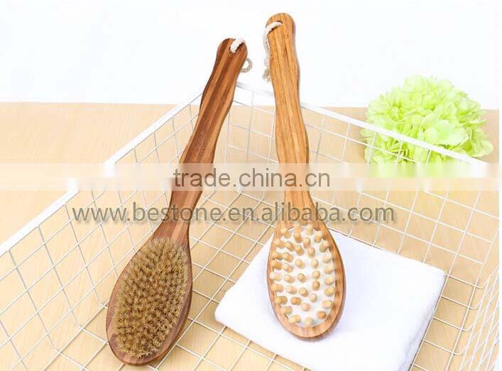 Bamboo Body Spa Massager Brush with Bristle
