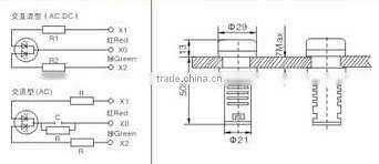 GD16-22SS CNGAD LED 22mm short indicator dual light(led light ,signal lamp)