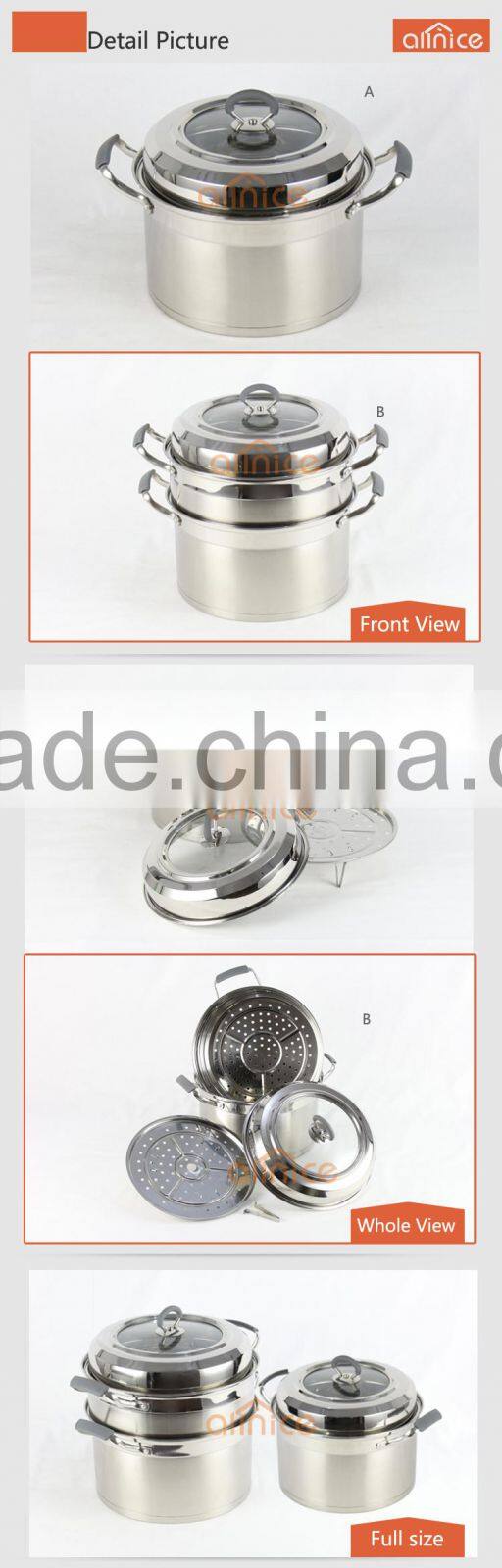 American style whole Multi-ply Stainless Cookware - Steamer Pot Series Stock Pot Steamer Pasta Cooker