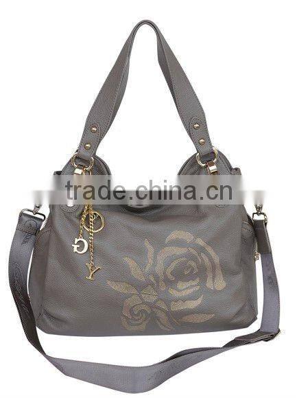 Golden rose laser printed tote bags Newest Fashion leather handbags 2012