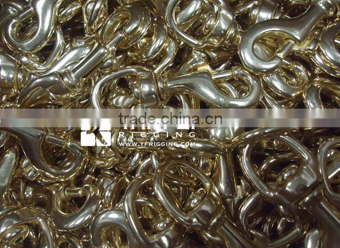 Solid Brass Swivel Eye Bolt Snap Hook