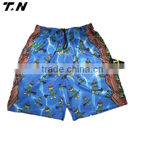 Printed polyester lacrosse sports shorts