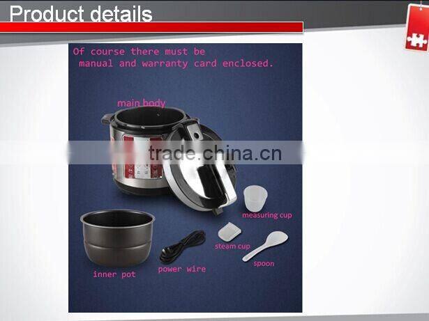 2016 new cute portable 2L white black pink baby multi camping rice pressure cooker mini travel cookers with handle