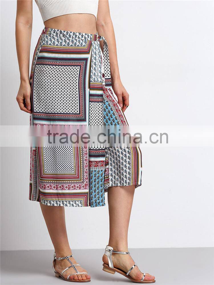 2016 latest wide leg sleeve midi length women palazzo pants