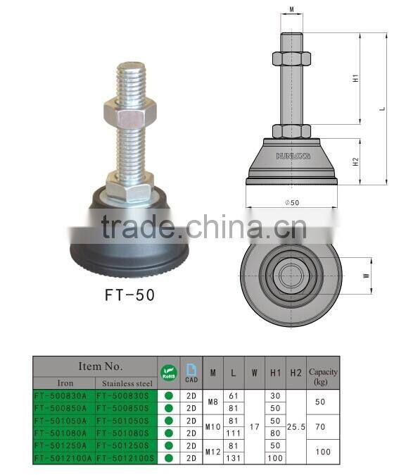 FT-50 Hot Sale Adjustable Stainless Steel Feet