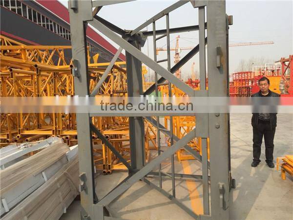 Tower Crane QTZ63(5210) tower crane boom length 52m, tip load 1.0T,tower crane lifting capacity 5t (split mast section)