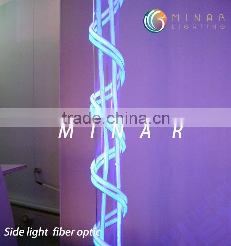 8mm solid polymer fiber optic side glow cable lighting