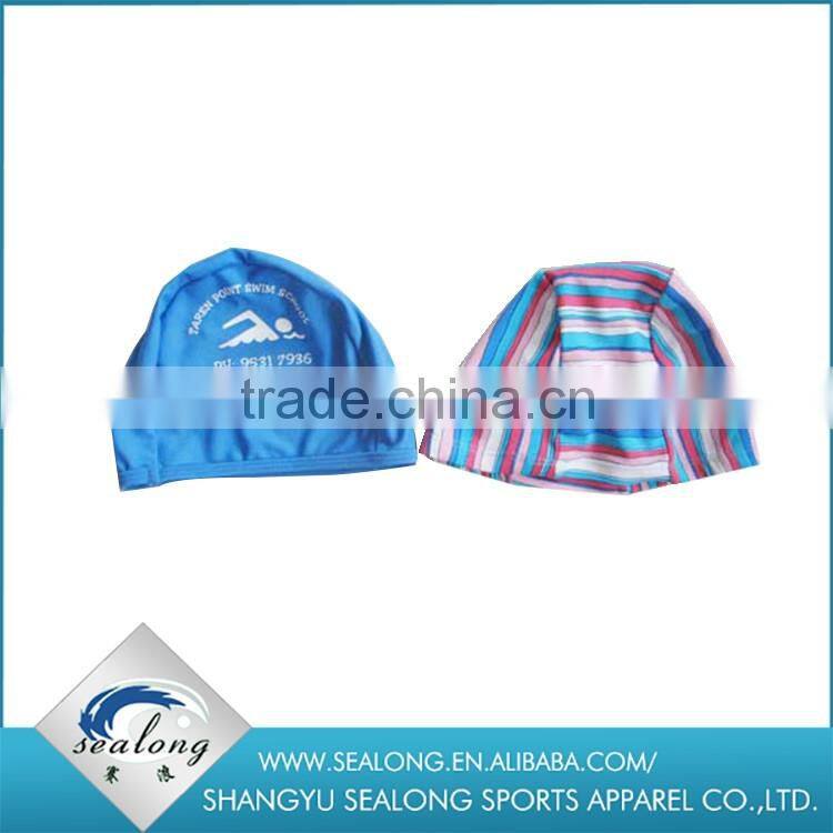 2016 Hot sale print polyester safety Children swimming cap