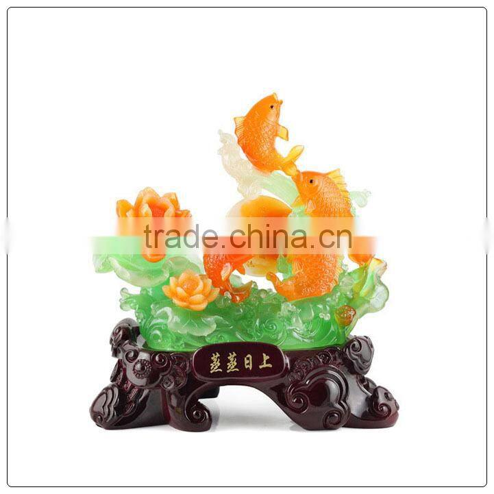 24k Golden color Chinese Luckly fengshui fish ,fish statue