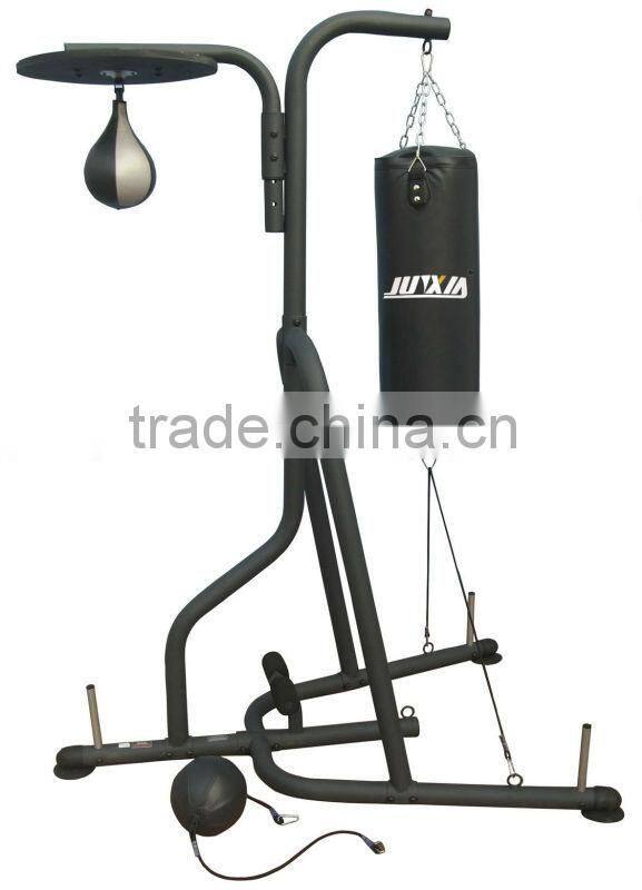 Multi station boxing stand with punching bag and sit up holder