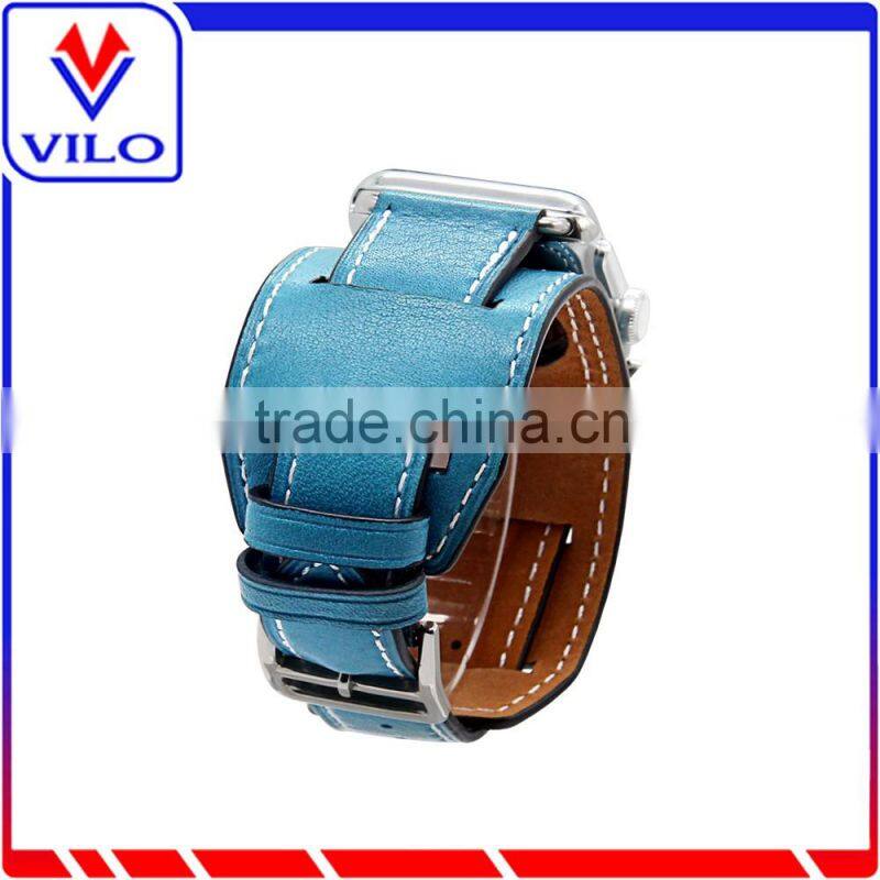 Genuine Leather Band Bracelet Cuff Wrist Watch Band For Apple Watch Cuff Leather Band