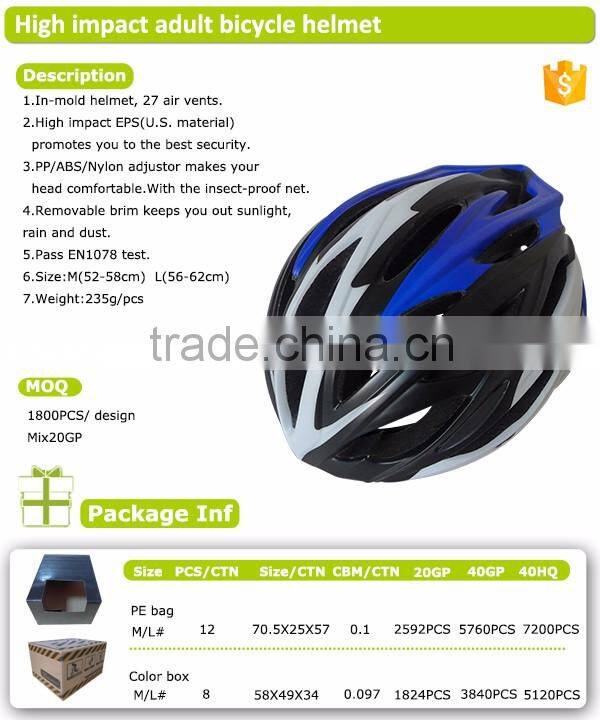 Black color professional producing adult bicycle helmet