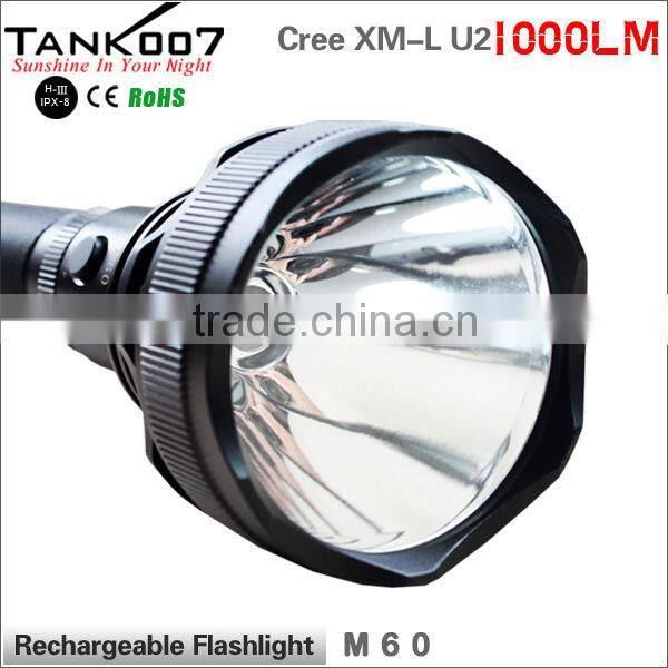 1000 Lumen Led Aluminum Rechargeable Flashligt 2*18650 Battery M60