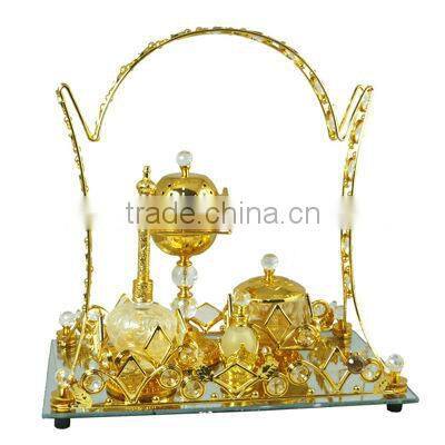 2016 latest fancy dinnerware sets with decorative mirror base