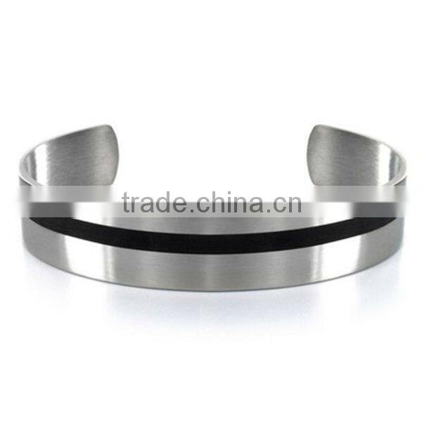 2013 New Products Black Plated Men's Stainless Steel Cuff Arm Bangle