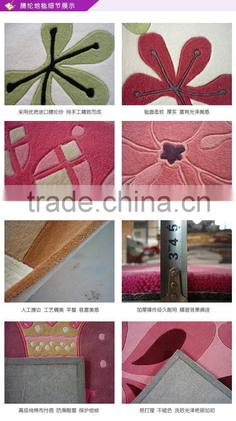 High quality super soft plain flower fashion kids carpet rugs