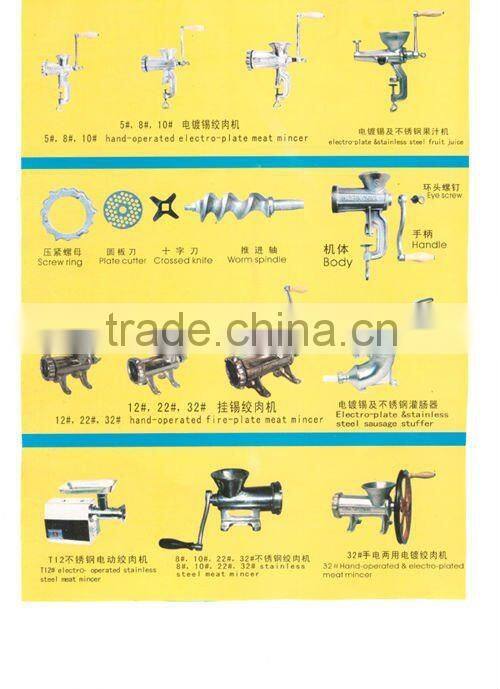 cheapest meat mincer(factory)/ manual meat processing machine