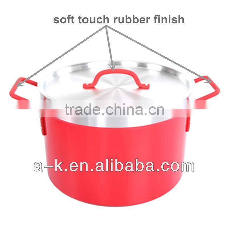 ALUMINUM GOOD QUALITY COLORFUL CASSEROLE SET WITH SOFT TOUCH HANDLE