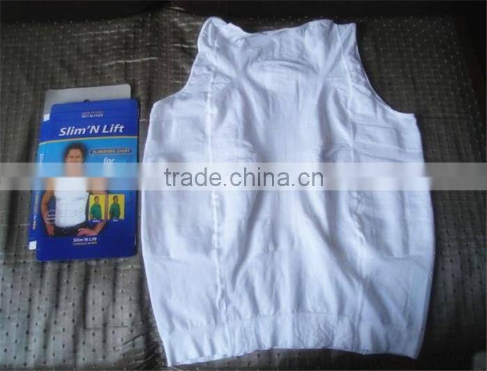 Chest Waist belly body shaper,mens Slimming shirt, shaping vest shirt for men
