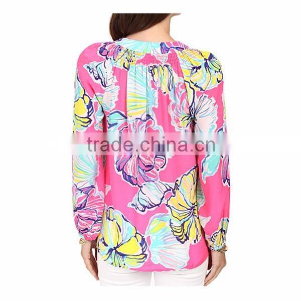 Hot Selling Women flower printing top