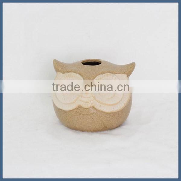 Top selling cheap small beige ceramic owl ornaments