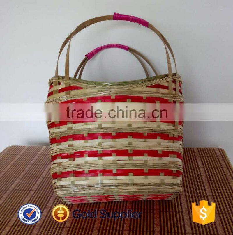 2016 cheap price recycled bamboo hanging vegetable basket