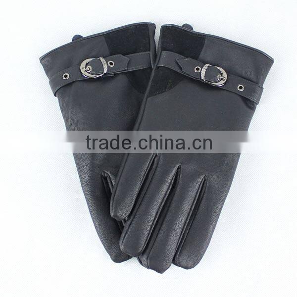 black Men PU leather gloves