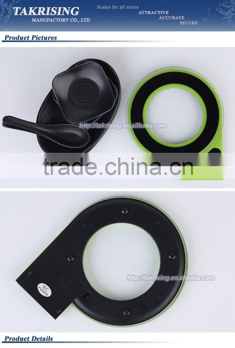 TKP416(Green) 2015 New Design Glass Kitchen Scale