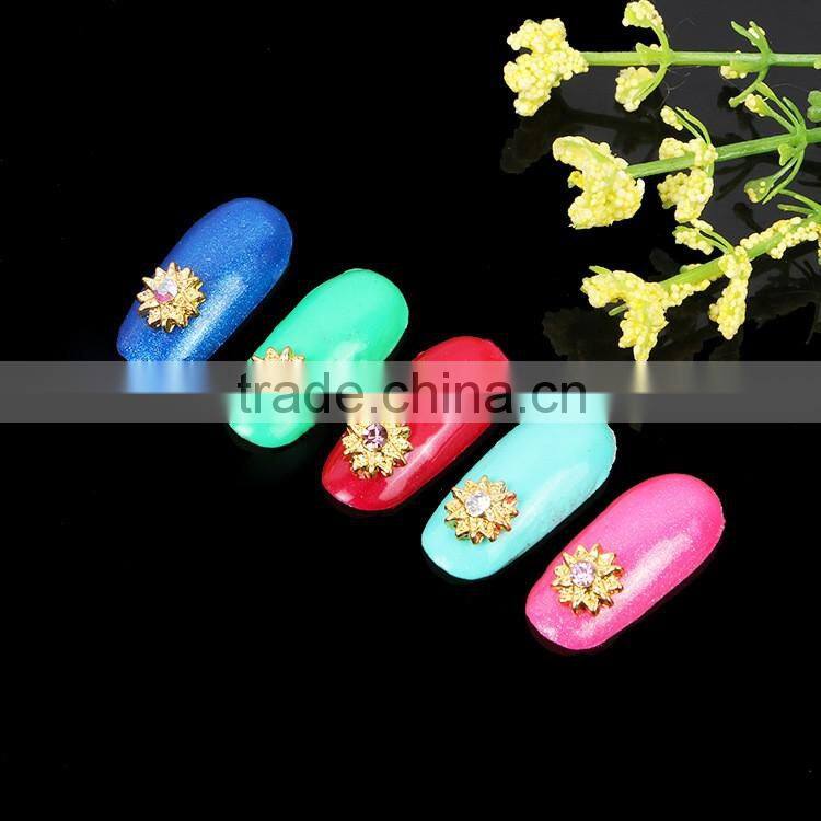 2016 Most Popular Beauty Japan Style Colorful Alloy Charms Gold Jewerly Designs Metal Nail Art Decoration