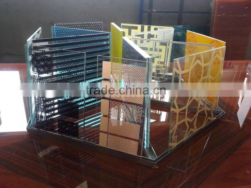 Single tempered glass with ceramic silkscreen print design