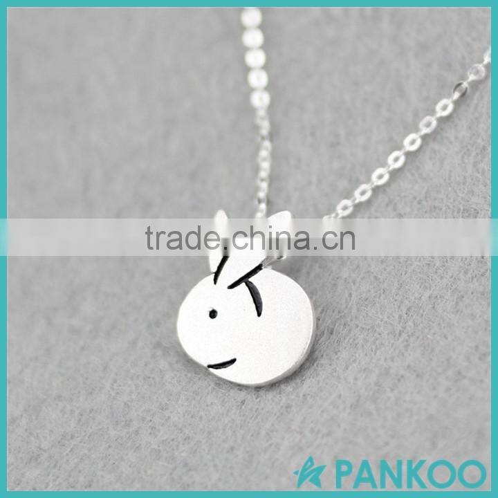 New Design 925 Sterling Silver Chain Necklace Small Lovely Cute Rabbit Animal Pendant Necklace S925 Jewelry
