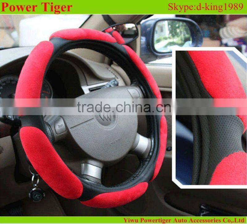 Red Suede Steering Wheel Cover