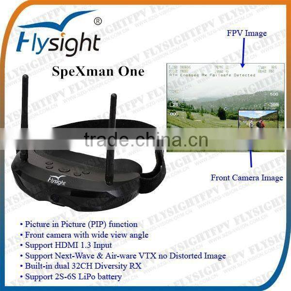 C663 5.8GHz FPV Video Wireless AIO Video Goggles SpeXman Flysight w/ Headset&front camera compared with FatShark Dominator V2