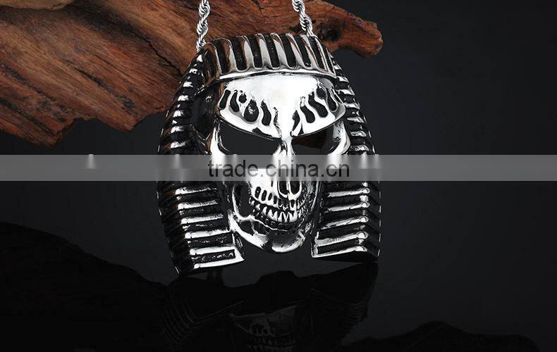 KSTONE High quality stainless steel Egyptian Pharaoh skull pendant