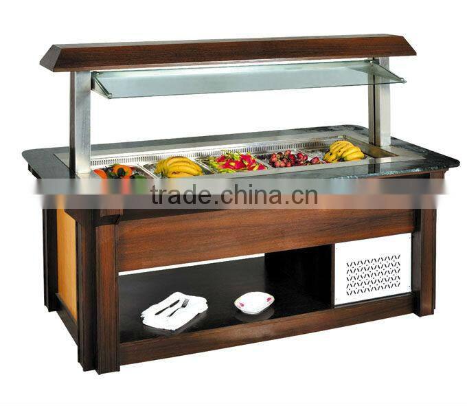 Glass door salad bar refrigerated display salad bar