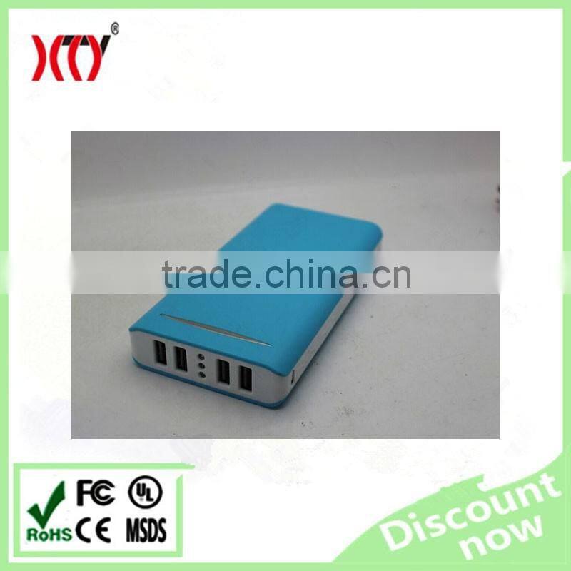 Smart phone powerbank charger 4 USB output power bank 20000mAh factory wholesale price