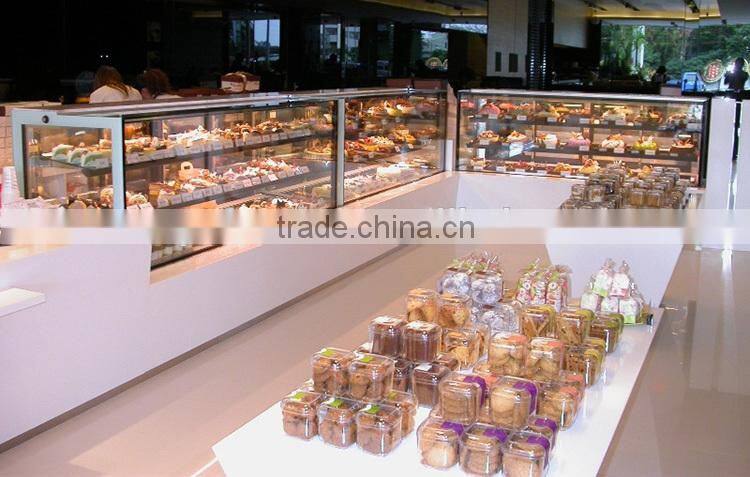 Commercial glass door cake display cabinet