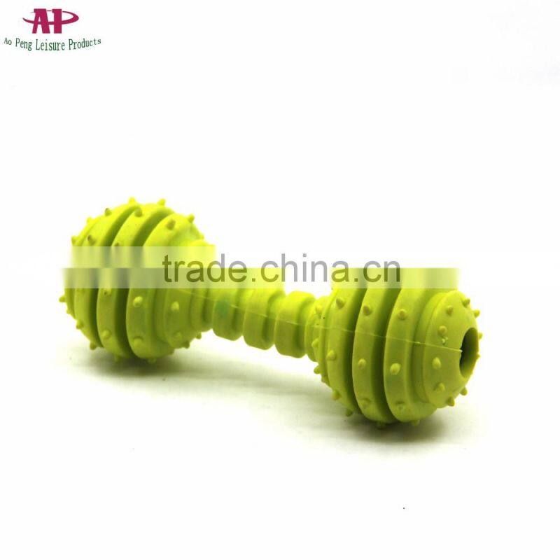 Dumbbell Shaped Dog Soft Rubber Toy Dog Chew Training Toy