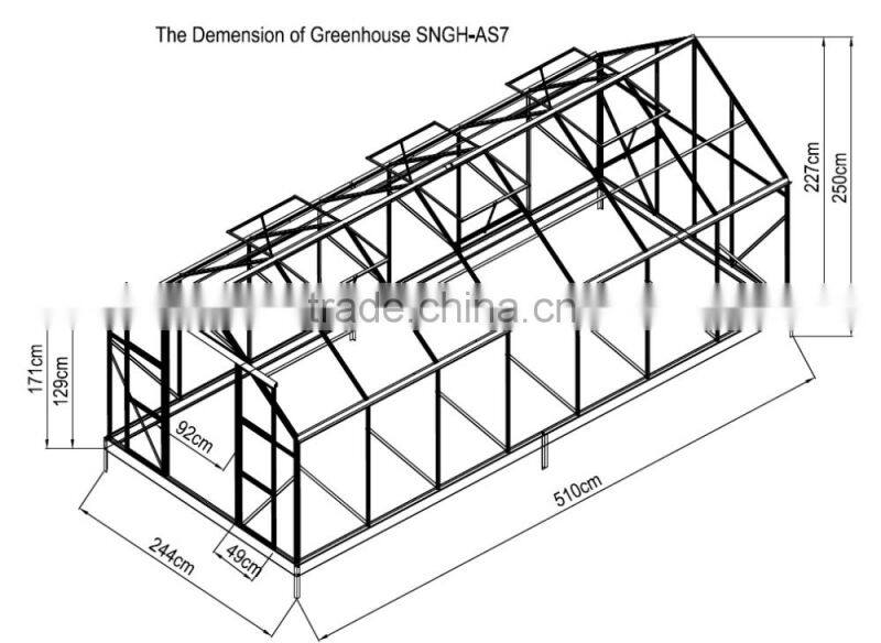 16*8 Do-it-Yourself Aluminum Walk-in Garden Greenhouse